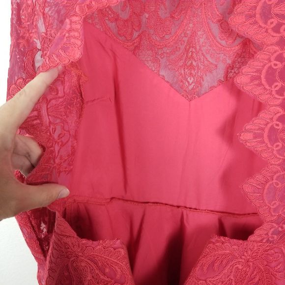 Saylor NYC Rita Rasberry Lace Brocade Fit & Flare Exposed Back Mini Dress Size S - Picture 13 of 15